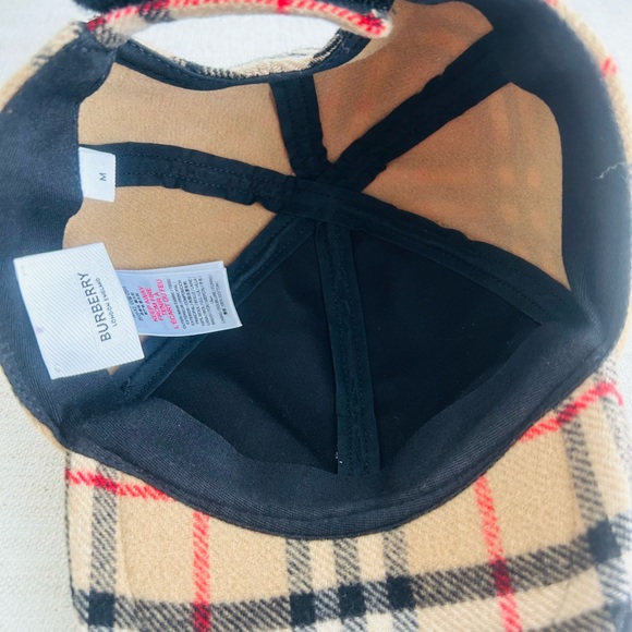 Burberry Kids Checkered Baseball Cap in Tan and Black (M) - Picture 8 of 9